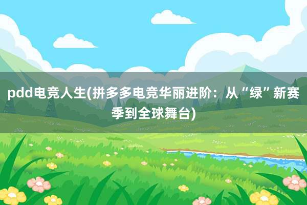 pdd电竞人生(拼多多电竞华丽进阶：从“绿”新赛季到全球舞台)