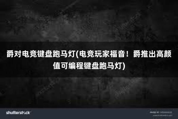 爵对电竞键盘跑马灯(电竞玩家福音！爵推出高颜值可编程键盘跑马灯)