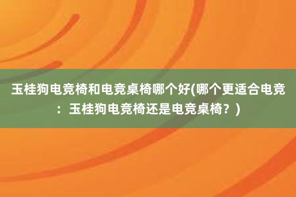 玉桂狗电竞椅和电竞桌椅哪个好(哪个更适合电竞：玉桂狗电竞椅还是电竞桌椅？)