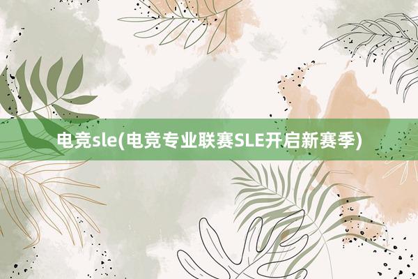 电竞sle(电竞专业联赛SLE开启新赛季)