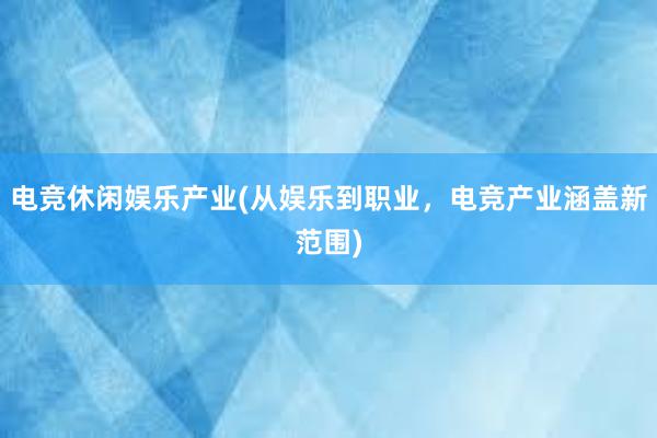 电竞休闲娱乐产业(从娱乐到职业，电竞产业涵盖新范围)