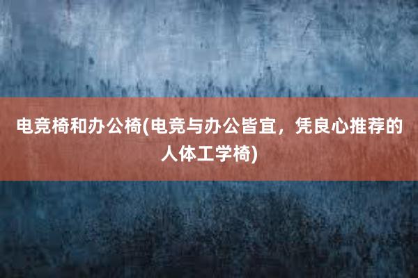 电竞椅和办公椅(电竞与办公皆宜，凭良心推荐的人体工学椅)