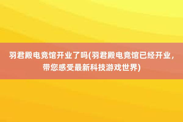 羽君殿电竞馆开业了吗(羽君殿电竞馆已经开业，带您感受最新科技游戏世界)