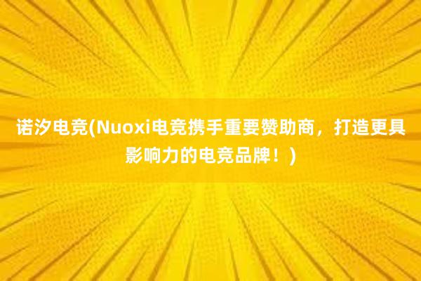 诺汐电竞(Nuoxi电竞携手重要赞助商，打造更具影响力的电竞品牌！)