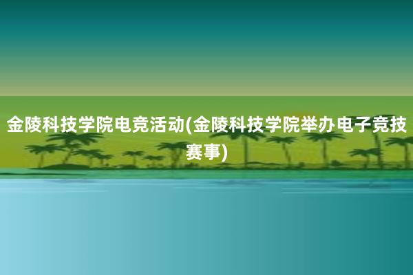 金陵科技学院电竞活动(金陵科技学院举办电子竞技赛事)