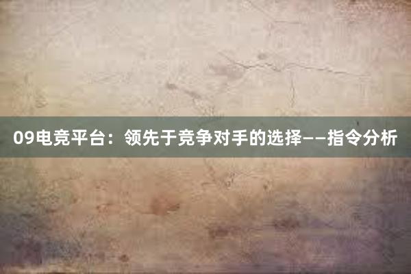 09电竞平台：领先于竞争对手的选择——指令分析