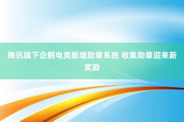 腾讯旗下企鹅电竞新增勋章系统 收集勋章迎来新奖励