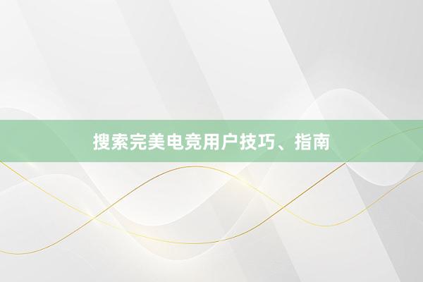 搜索完美电竞用户技巧、指南