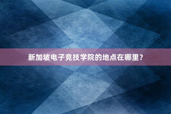 新加坡电子竞技学院的地点在哪里？