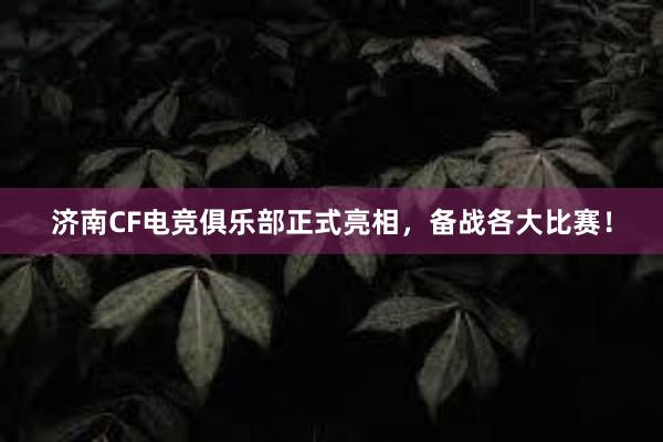 济南CF电竞俱乐部正式亮相，备战各大比赛！