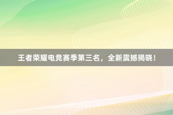 王者荣耀电竞赛季第三名，全新震撼揭晓！