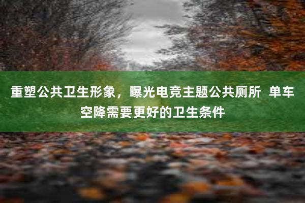 重塑公共卫生形象，曝光电竞主题公共厕所  单车空降需要更好的卫生条件