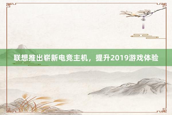 联想推出崭新电竞主机，提升2019游戏体验