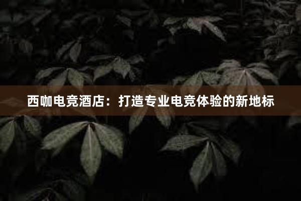 西咖电竞酒店：打造专业电竞体验的新地标