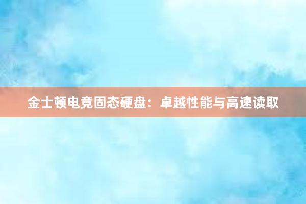 金士顿电竞固态硬盘：卓越性能与高速读取